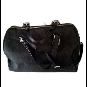 Michael Kors Grayson 35F6SGYS3B Black PVC Leather Handbag Satchel Purse